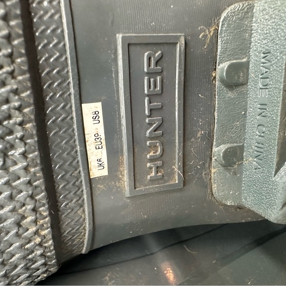 Hunter Original Tall Gloss Rain Boots Grey Women’s 8 (run large) - Picture 9 of 9